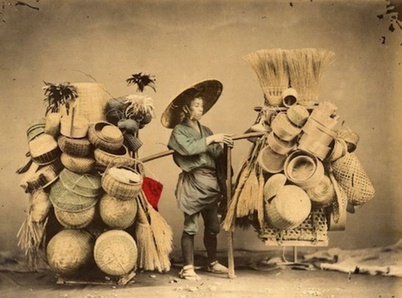 Straßenhändler aus dem feudalen Japan