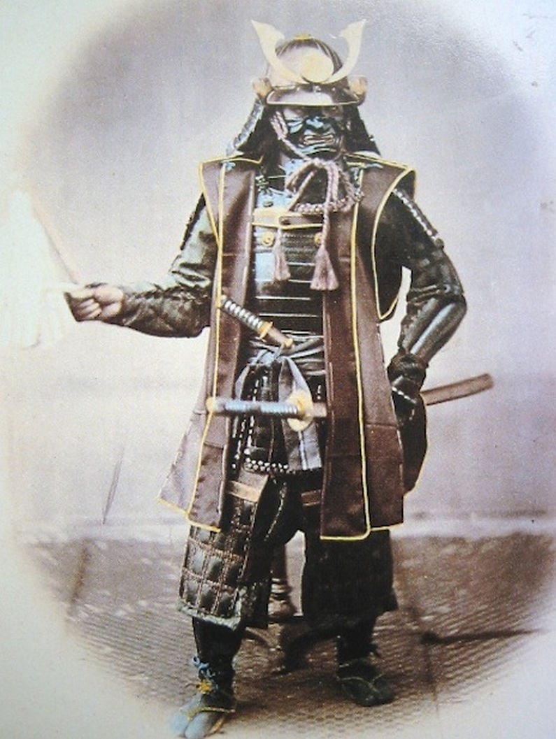 Altes Samurai Foto in Farbe von 1863