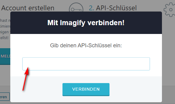 Imagify App API Token einfügen