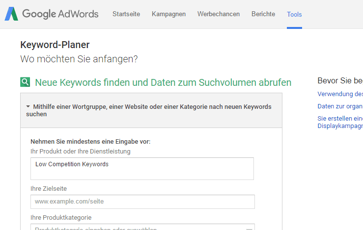 Google Keyword-Planer