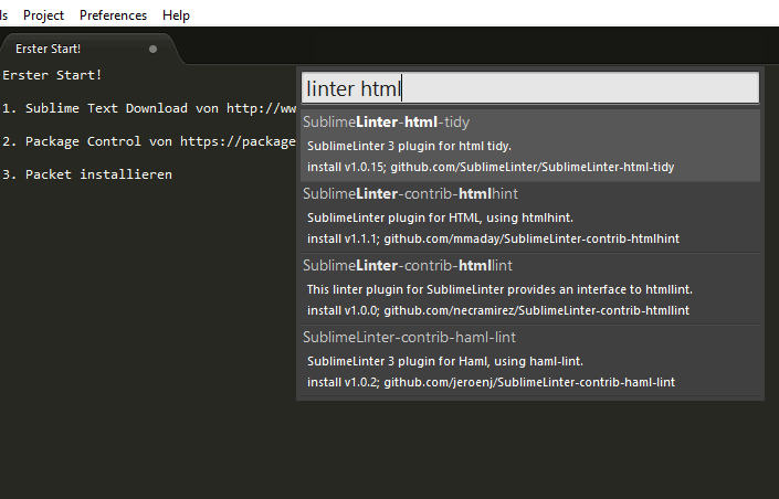 SublimeLinter HTML Tidy