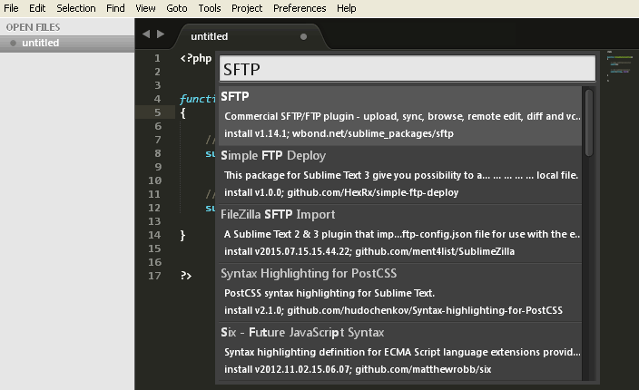 Sublime Text FTP Plugin
