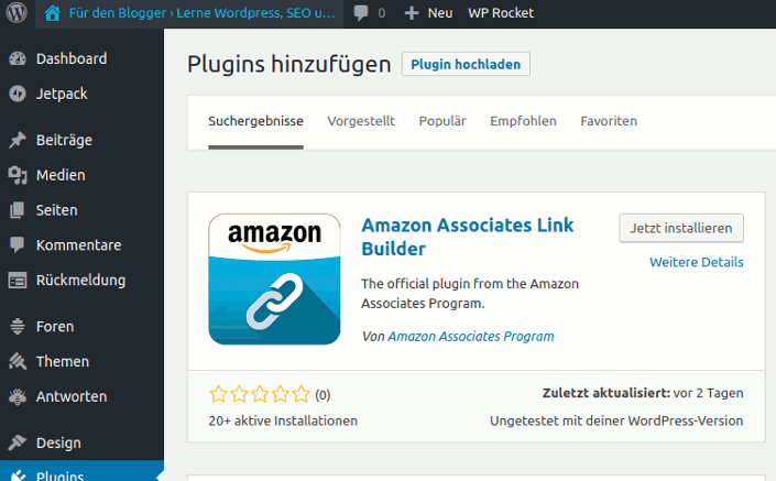 Amazon Associates Link Builder Installieren
