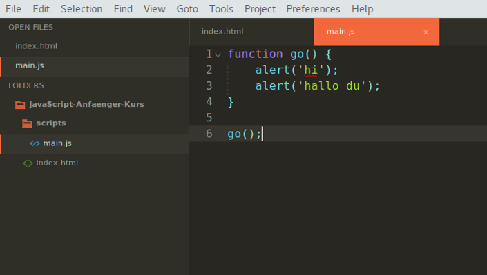 JavaScript - Erste Function