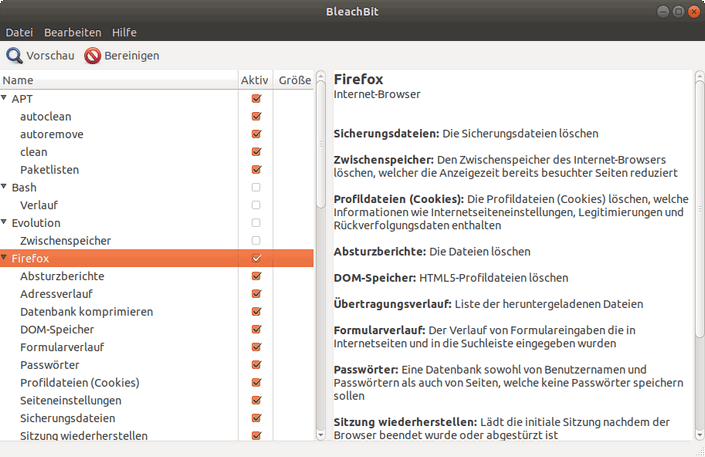 BleachBit ist die Linux-Alternative für CCleaner