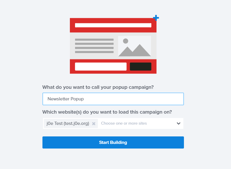 Select the name and pages for the campaign.