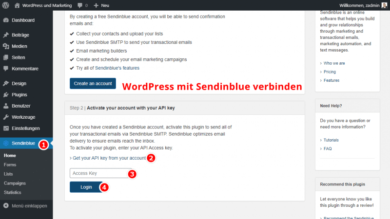 WordPress mit Brevo verbinden