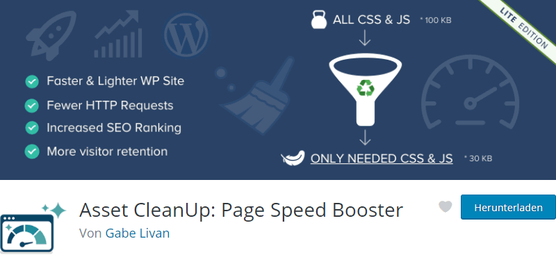 Asset CleanUp - Minify & kombiniere CSS/JavaScript
