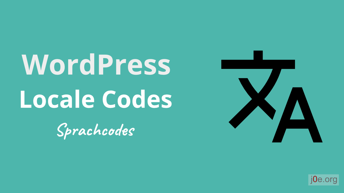 WordPress Locale Codes