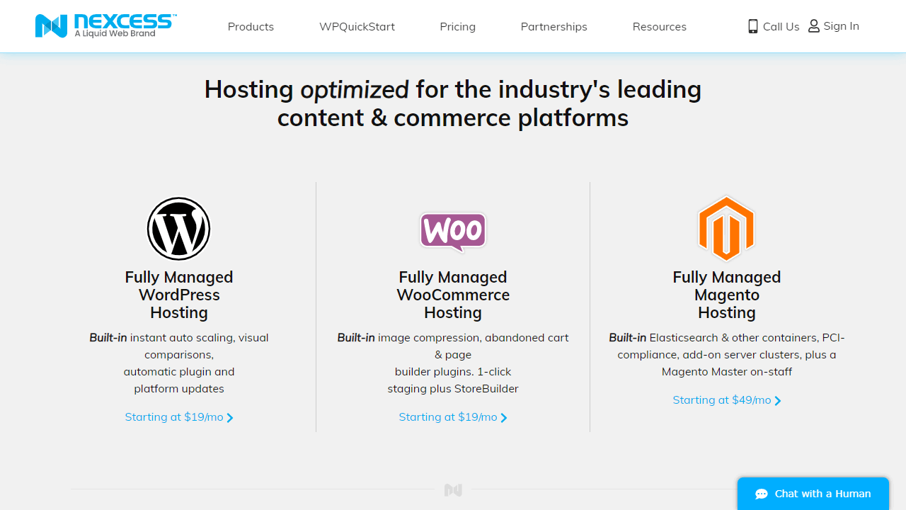 Nexcess WordPress Hosting Dienste