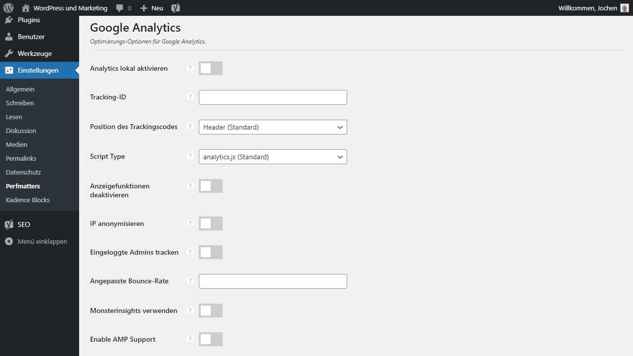 Perfmatters Review: Many options for Google Analytics
