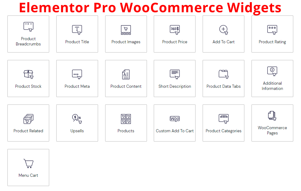 Elementor Pro WooCommerce Widgets