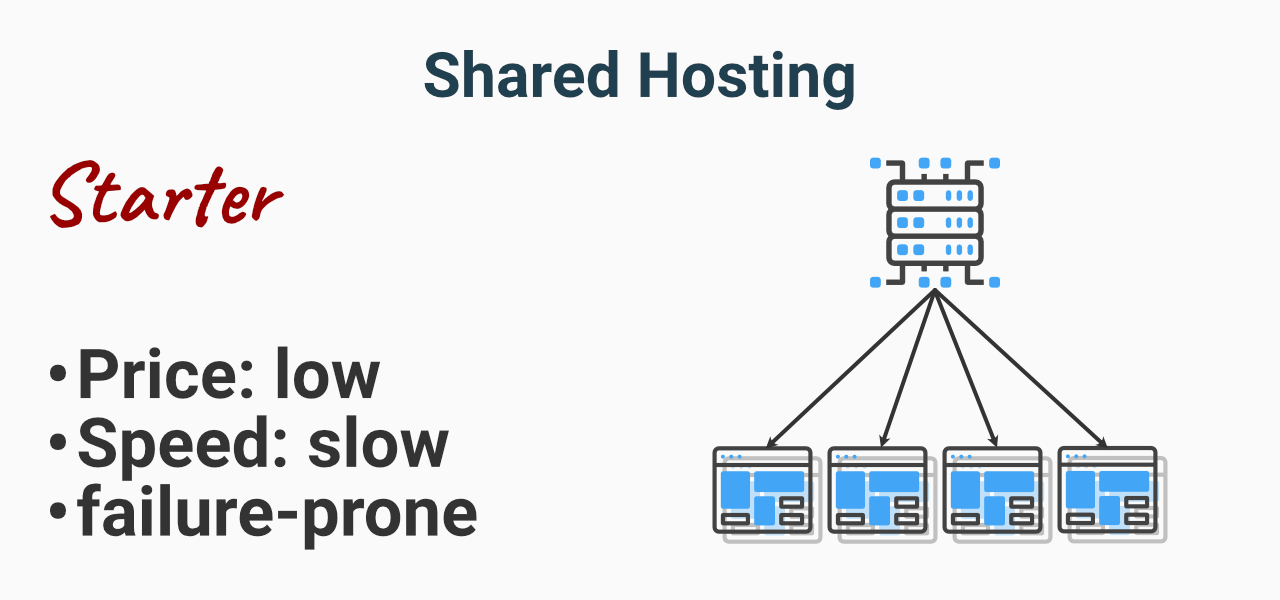 Shared hosting - you share all resources with other customers