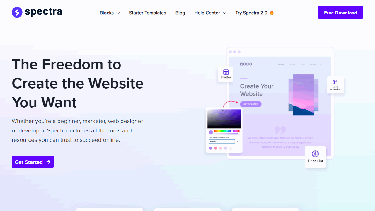 Screenshot der Homepage.