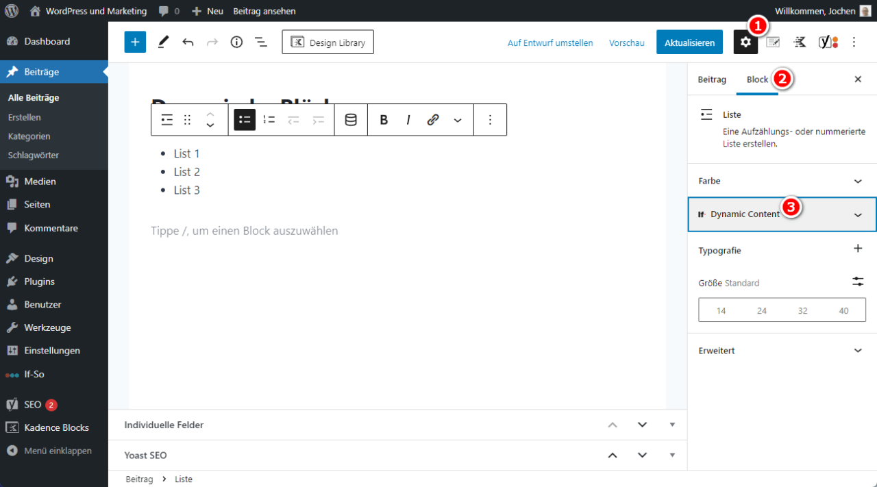 The If-So Dynamic Content settings.