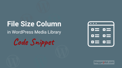 Snippet: Add File Size Column to your Media Library
