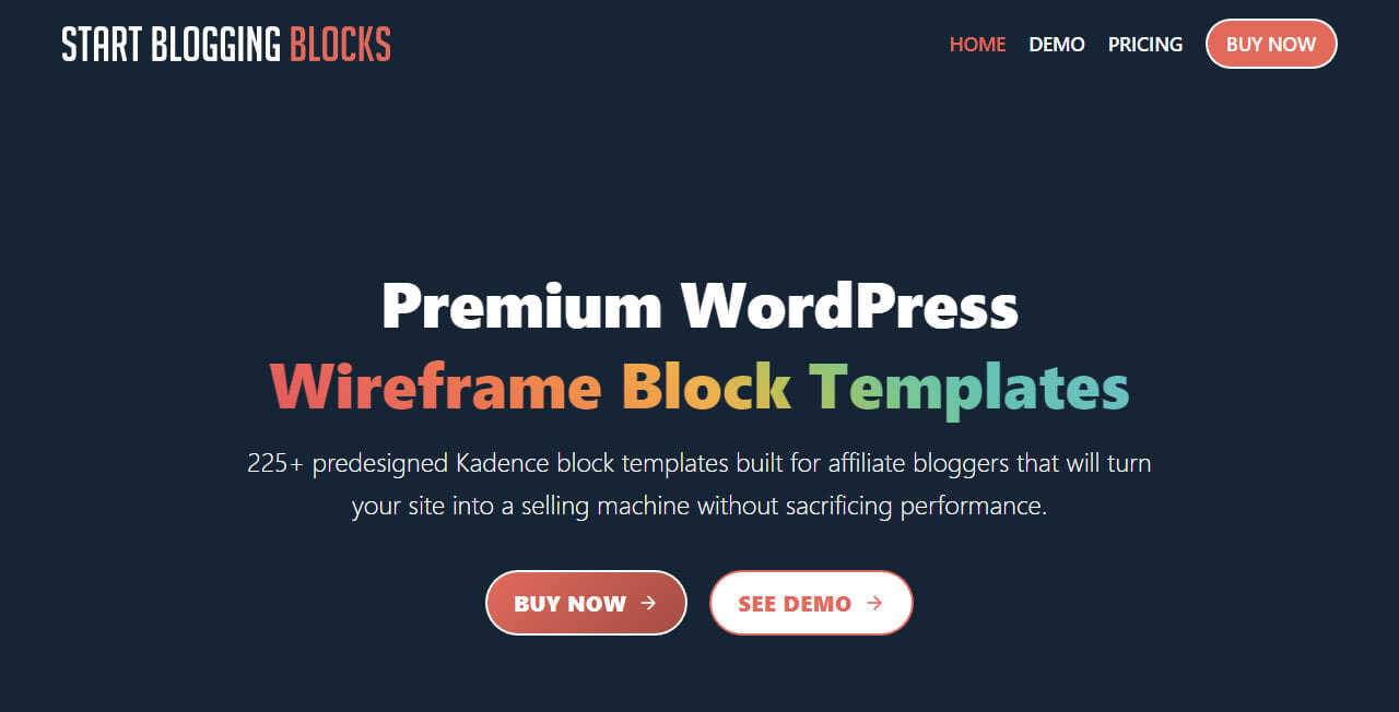 Start Blogging Blocks für Kadence
