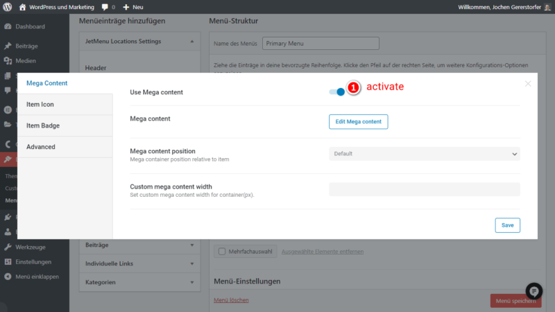 So erstellst du ein Elementor Mega Menü in 2025