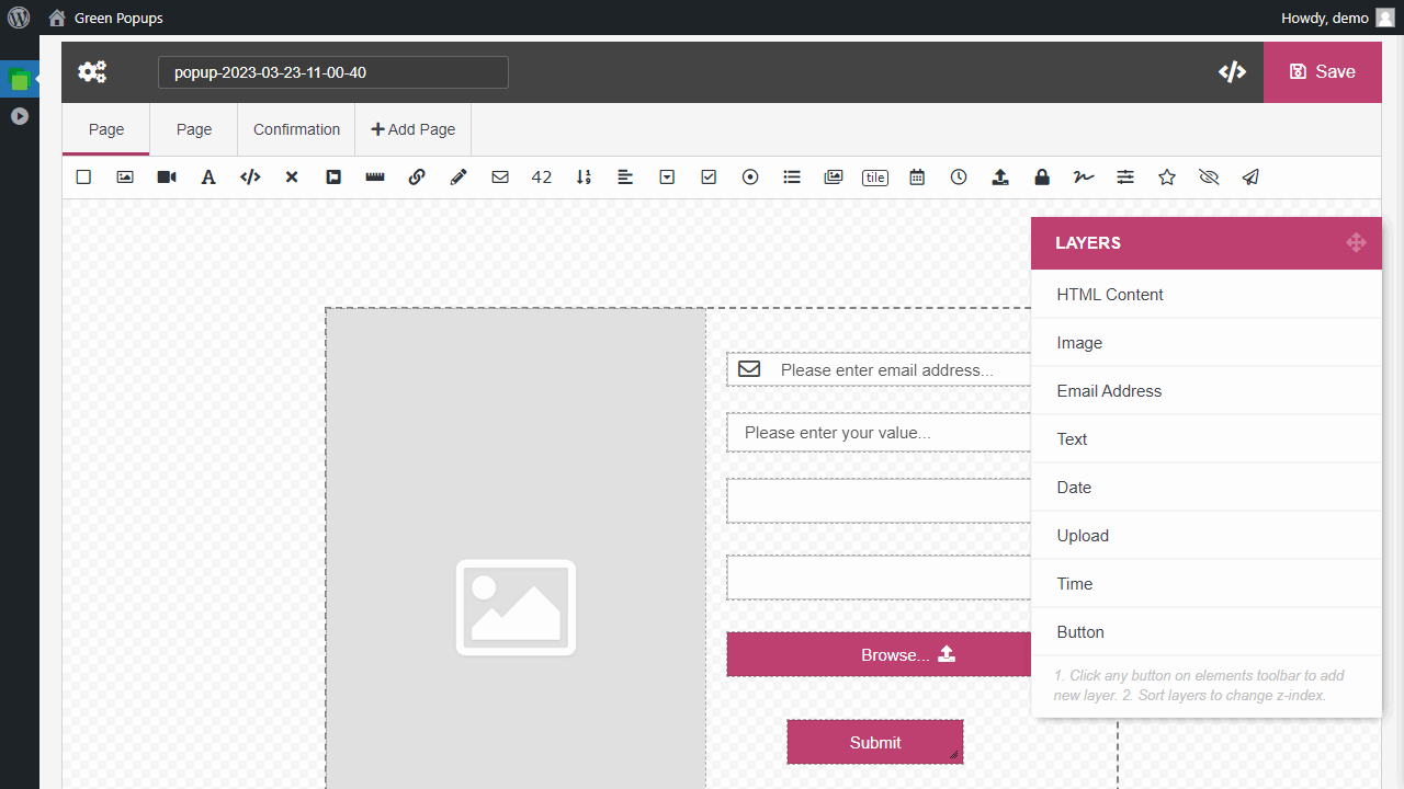 The Green Popups Editor