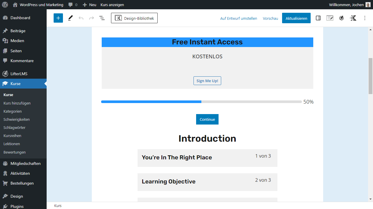 LifterLMS Course Editor
